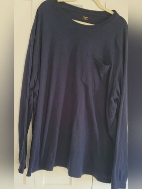 Brahma Navy Long Sleeve Pocket Tee
